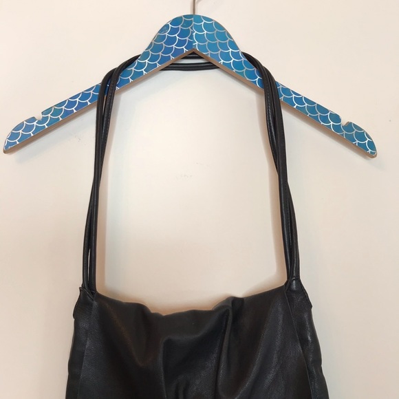 HOBO Black Leather Beaded Flap Bag Purse - Picture 3 of 7